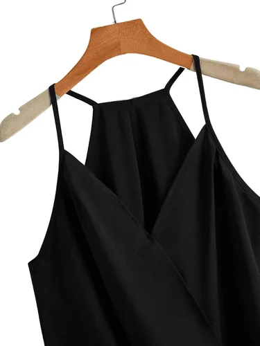Vista 3 de SheIn Paquete de 3 camisetas sin mangas con dobladillo alto y bajo drapeado, para mujer