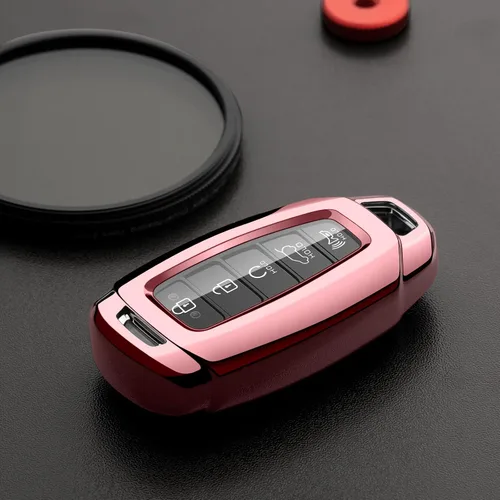 Vista 3 de Funda para Llavero de Coche Compatible con Estuche de Llave Hyundai Protector Rosa Portallaves