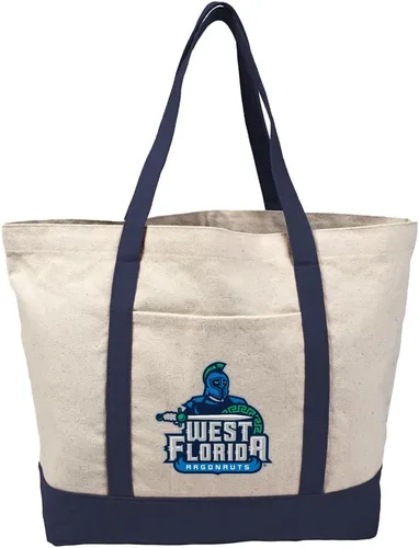 Vista 111 de Campus Lab Bolsa de lona con logotipo primario colegiado con bolsillo externo, bolsa de hombro reutilizable para ir de compras, playa Águilas A&m