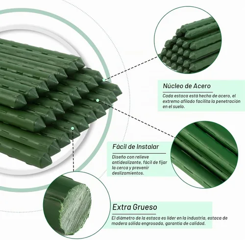 Vista 4 de Rollo de esgrima de malla de plástico para valla de seguridad, 1 rollo con 25 estacas de acero