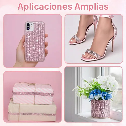 Vista 5 de Gartful Bedazzling - Tiras de diamantes de imitación autoadhesivas de varios anchos para manualidades, decoración de teléfono, jarrones, fiesta
