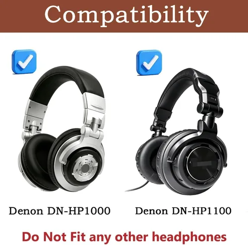Vista 2 de 1 par de almohadillas de repuesto para Denon DN-HP1000 DN-HP1100 DN-HP 1000