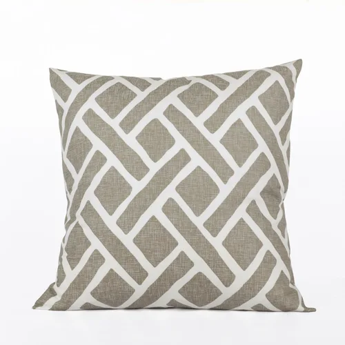Vista 3 de HPD Half Price Drapes PRCT-D07-CC20PR - Fundas de cojín de algodón estampadas, par (2 piezas), 18 x 18, color gris pardo Martinica