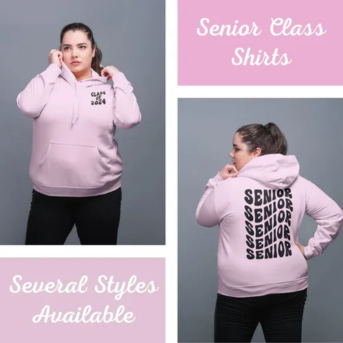 Vista 2 de Class of 2024 Senior Hoodies, Sweatshirts & TShirts for College and High School - Back to School Wear - Sizes XS to 6XL