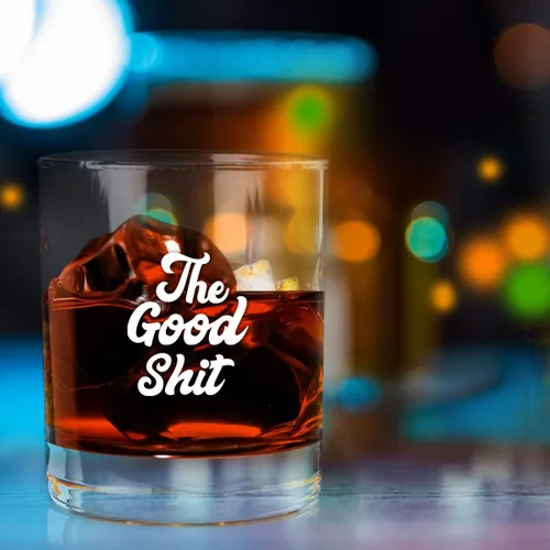 Vista 5 de The Good Sh!t Funny Whisky Bourbon Scotch Glass 11oz – Regalo de jubilación para hombres – Regalo de 40 años – Vidrio clásico de rocas antiguas