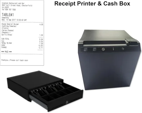 Vista 3 de Sistemas de posición de 15" para restaurantes bares o negocios de alimentos con impresoras 2X 3.5 y caja de efectivo..