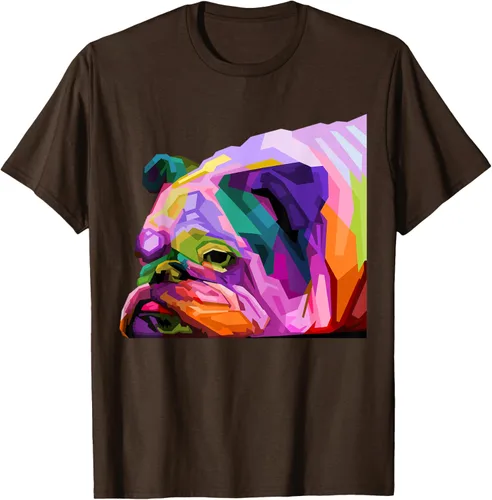 Vista 61 de Camiseta de retrato pop artístico de bulldog británico inglés para dueños de perros, Negro, S