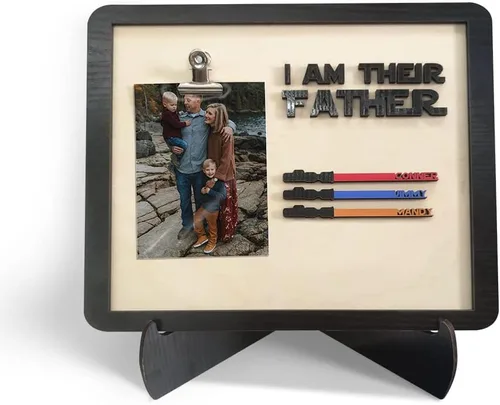 Vista 7 de Letrero personalizado con texto en inglés "I Am Their Father" para el Día del Padre, regalos para papá, marco de fotos personalizado, nombres