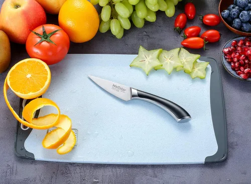 Vista 7 de WELLSTAR Cuchillo de pelar, cuchillo de pelar frutas de borde fino de 3.5 pulgadas con hoja forjada de acero inoxidable alemán súper afilada y mango
