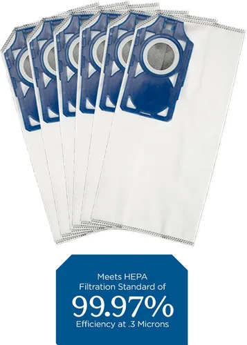 Vista 4 de Riccar R30D - Bolsas para aspiradora con filtro HEPA, color azul aire tándem con infusión de carbón, seis bolsas incluidas, RNHC-6