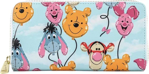 Vista 2 de Loungefly Disney Winnie The Pooh Balloon Friends - Cartera de piel sintética con cremallera alrededor