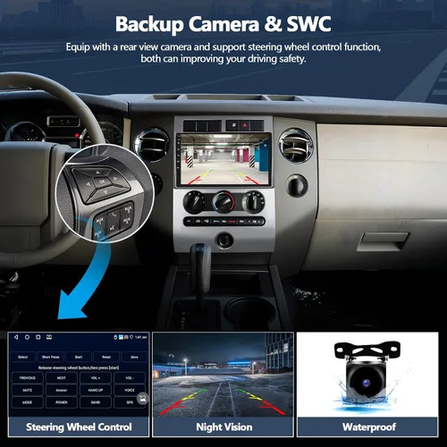 Vista 5 de 4G+64G Radio de coche estéreo para Ford Expedition 2007-2014 con CarPlay inalámbrico Android Auto 9 "Pantalla táctil Radio Android 13 Estéreo