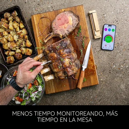 Vista 8 de MEATER Pro: Termómetro inteligente inalámbrico Bluetooth para carne digital Resistencia al calor de 1000°F Largo alcance Precisión certificada