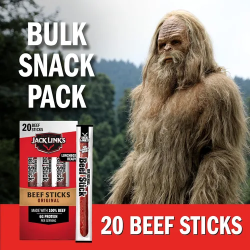 Vista 6 de Jack Link's Palitos de ternera, Original – Bocadillo de proteínas, palito de carne con 0.23 oz de proteína, hecho con 100% carne de res, palitos