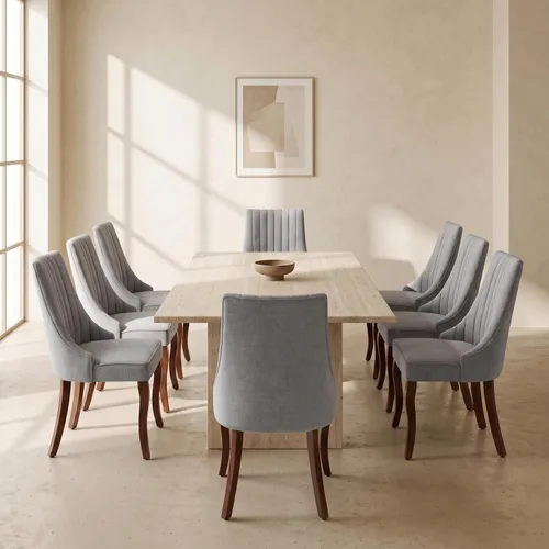 Vista 21 de Sillas de Comedor - Juego de 2 sillas de comedor modernas de mediados de siglo, tapizadas de tela con respaldo alto, sillas de cocina y comedor