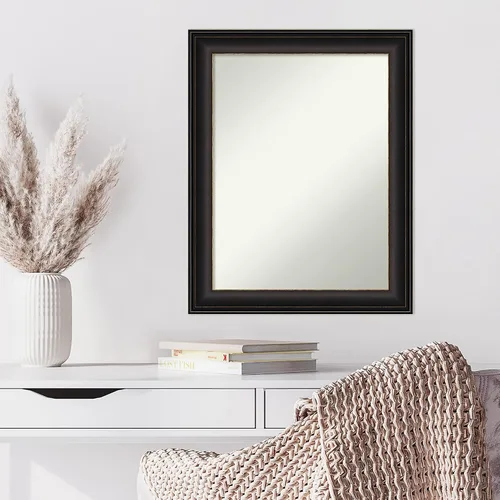 Vista 6 de Amanti Art Espejo de pared de bronce de 29 x 23 pulgadas, espejo rectangular de baño de bronce aceitado para decoración de pared de sala de estar