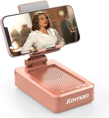 Vista 10 de JTEMAN Soporte para teléfono celular con altavoz Bluetooth, regalos