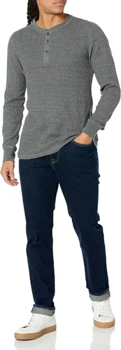 Vista 6 de Tienda Essentials Camisa Henley de manga larga ajustada para hombre