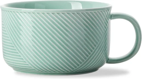 Vista 13 de Tazón de sopa de cerámica con asa, 38 oz apto para microondas Verde guisante