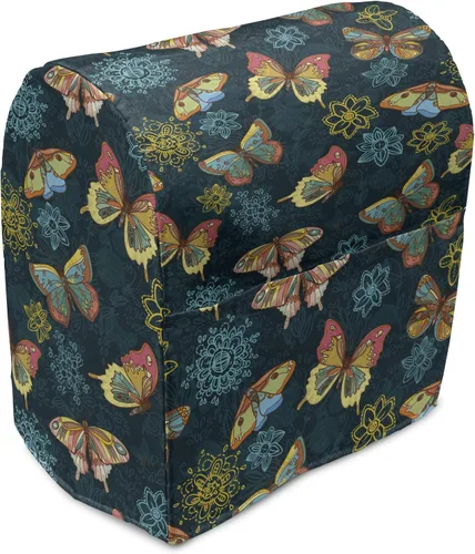 Vista 21 de Ambesonne Funda moderna para batidora, patrón de estrellas pequeñas como diamantes para la oficina en casa, arte contemporáneo, organizador