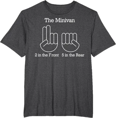 Vista 18 de The Minivan 2 In The Front 5 In The Rear Camiseta, Negro