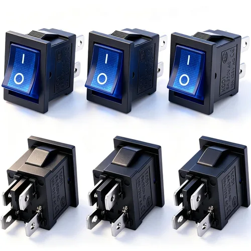 Vista 28 de Twidec /6 interruptores basculantes de 12 V de encendido/apagado de barco CA 6A/250V 10A/125V SPST 2 pines 2 posiciones interruptor de palanca