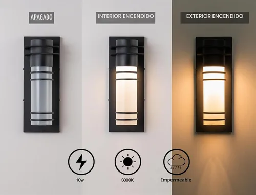 Vista 3 de Soporte de pared para exteriores, aplique de pared LED residencial comercial, moderno accesorio de luces de pared exterior, lámparas de pared LED