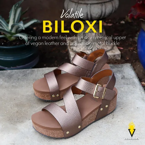 Vista 2 de VOLATILE Women's Biloxi Wedge Sandal Negro