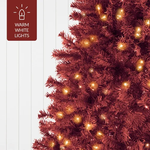 Vista 85 de Best Choice Products Árbol de Navidad azul bebé preiluminado de 6 pies, decoración navideña artificial completa con 947 puntas de rama, 250 luces