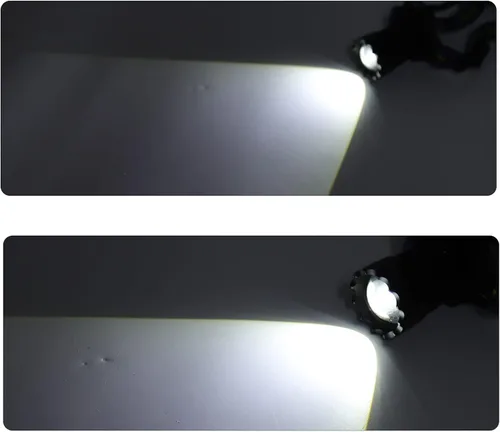 Vista 8 de Linterna frontal recargable por USB, 3000lm 90 grados ajustable manos linterna para acampar al aire libre senderismo correr iluminación