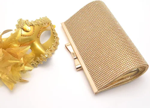 Vista 4 de Sumnn Bolsa de mano de noche, cóctel, graduación, diamantes de imitación brillantes, para novia y dama de honor, boda, fiesta, formal, para mujer