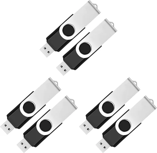 Vista 10 de Paquete de 2 unidades flash USB de 2 GB USB 2.0 unidades de pulgar Drive Jump Drive Fold Almacenamiento Memory Stick Diseño giratorio - Negro