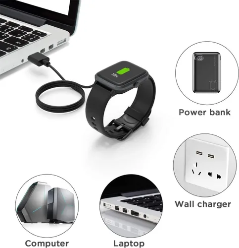 Vista 6 de Paquete de 2 cargadores universales para reloj inteligente magnético, accesorios de reloj de 23.6 in, USB-A, 2 pines de 0.157 in, cable de carga
