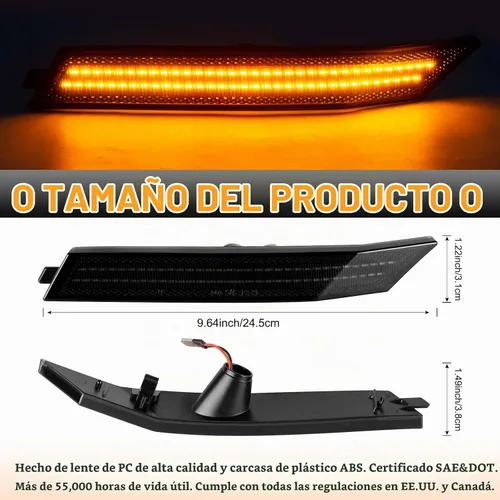 Vista 7 de Gempro Luces LED de Marcador Lateral del Parachoques Delantero para Ford Fusion 2006-2009 Lámparas de Señal de Estacionamiento Lente Ahumado, 2