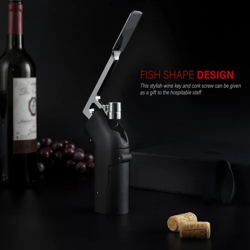 Vista 5 de Sacacorchos de palanca vertical para abridor de vino, sacacorchos de camarero con cortador de láminas para bar, restaurante, fiestas con camareros