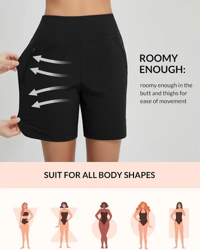 Vista 62 de baleaf Traje de baño de cintura alta de 3, 5, 7, 9 pulgadas, para mujer, de secado rápido, con bolsillos