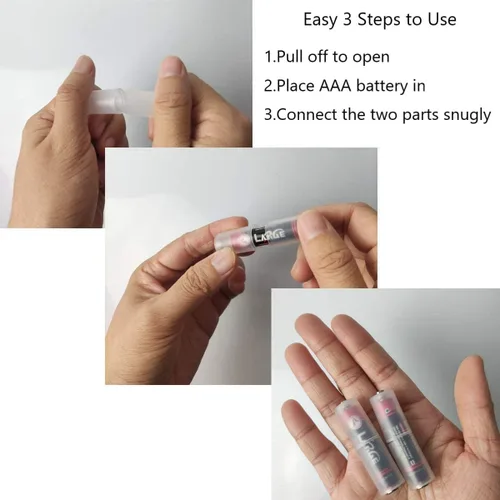 Vista 5 de Paquete de 40 adaptadores de batería AAA a AA, adaptador AAA a AA para convertidor de batería