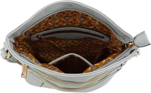 Vista 96 de Bolso cruzado grande con triple bolsillo con cremallera.