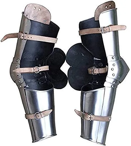 Vista 2 de Caballero Medieval Armadura de Brazo Completo Reebrace, Vambrace and Elbow Cops Silver, plateado