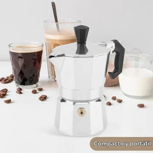 Vista 6 de Agatige - Cafetera Moka de 1 taza de 1 taza, cafetera de aluminio para estufa, cafetera de café percolador para el hogar, camping, oficina, café