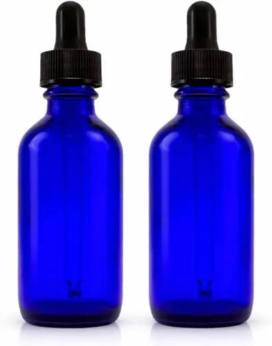 Vista 5 de GreenHealth – Pack de 2 – Botellas de vidrio azul cobalto de 1 oz con cuentagotas de vidrio Botellas rellenables para aceites esenciales