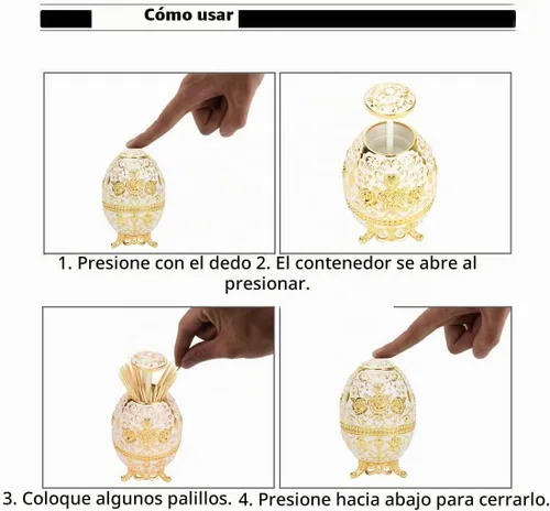 Vista 4 de K COOL Magnífico soporte automático para palillos de dientes con abridor de botellas, prensa manual retráctil retro, dispensador de palillos