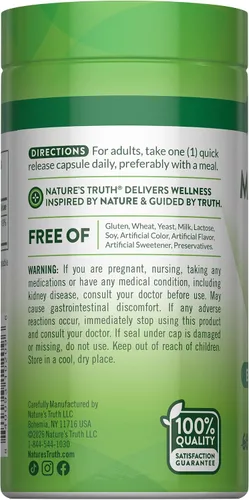 Vista 7 de Cápsulas de óxido de magnesio de 500 mg 90 unidades Suplemento de alta resistencia sin OMG y sin gluten por Nature's Truth