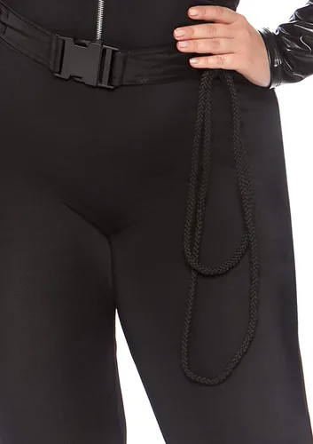 Vista 4 de Leg Avenue Disfraz de supervillana de 3 piezas para mujer, Negro