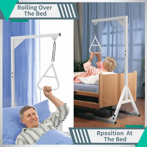 Vista 3 de Trapecio de cama, barra de trapecio para movilidad de cama, trapecio de cama resistente para ancianos y pacientes, barras de trapecio médico que