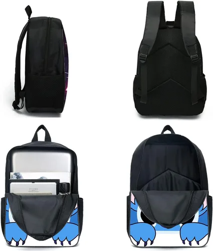 Vista 4 de Conjunto de mochila de moda de 3 piezas para niños y niñas con correa de hombro ajustable con bolsa de hombro y estuche para lápices Multicolor-2