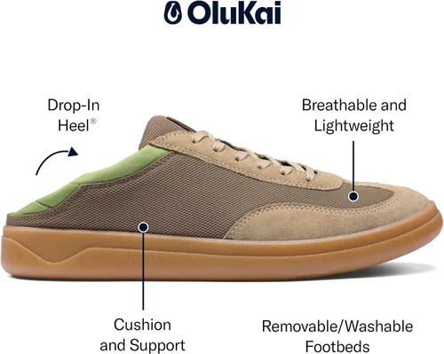 Vista 4 de OLUKAI Punini - Tenis deportivos para hombre, diseño clásico con cordones y plantilla de contorno, ajuste cómodo y suela de goma con agarre húmedo