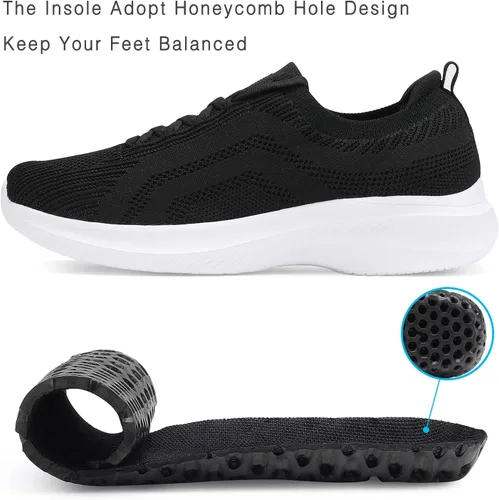 Vista 4 de Santiro Zapatos deportivos para mujer, cómodos, ligeros, para caminar