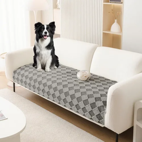 Vista 31 de HANDONTIME Funda de sofá de algodón suave apta para mascotas, elegante funda de sofá para mascotas con bordado, protector de sofá para perros