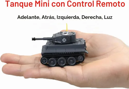 Vista 4 de Mini alemán WW2 Tiger Battle Tank Gris RC 1/72 Escala Modelo IR Control Remoto Vehículo Militar con LED